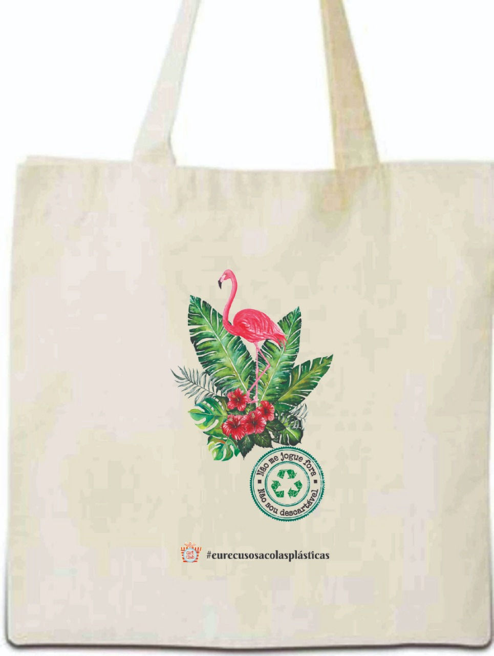 Miniatura: Eco Bag Flamingo em algodão Cru