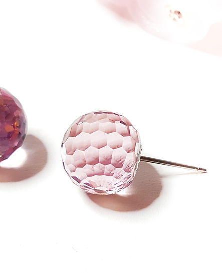amethyst Swarovski globe earrings