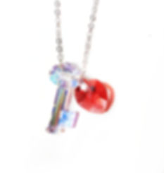 Key and Heart Swarovski necklace