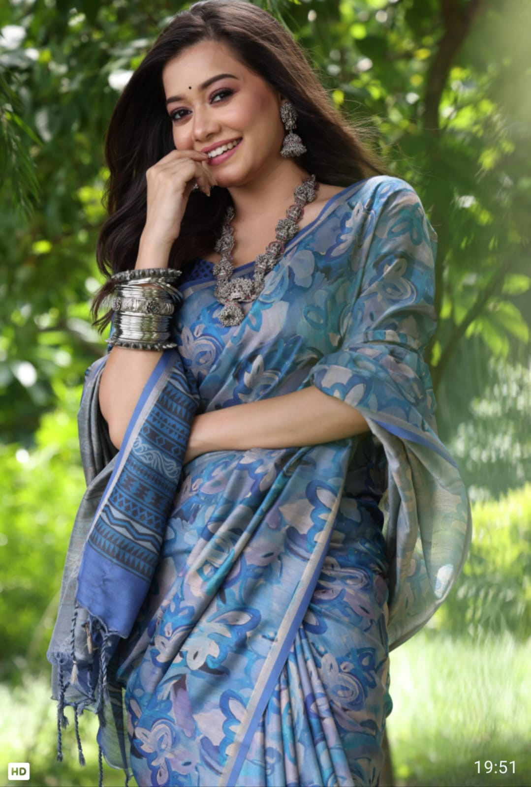 Soft desi Tussar silk saree