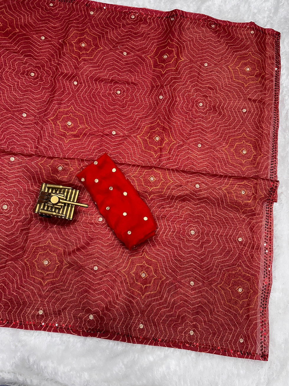 Thumbnail: Printed Saree with Hand Zari