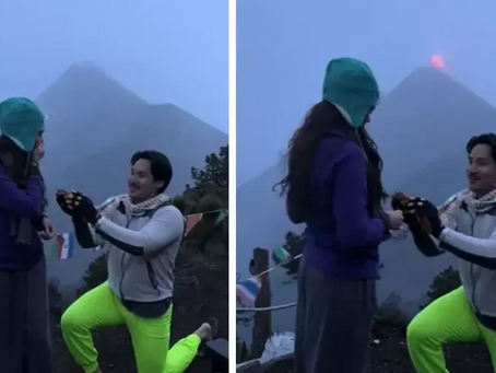 Volcán hace erupción durante propuesta de matrimonio en Guatemala"