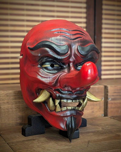 Masque Tengu Rouge - Décoration Murale Japonaise & Cosplay