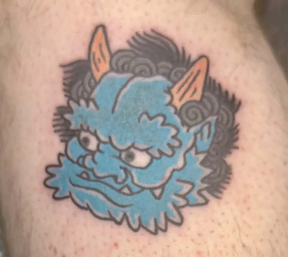 Tatouage Oni bleu (Ao-Oni) style irezumi traditionnel japonais, réalisé par La Griffe Tattoo, Béthune