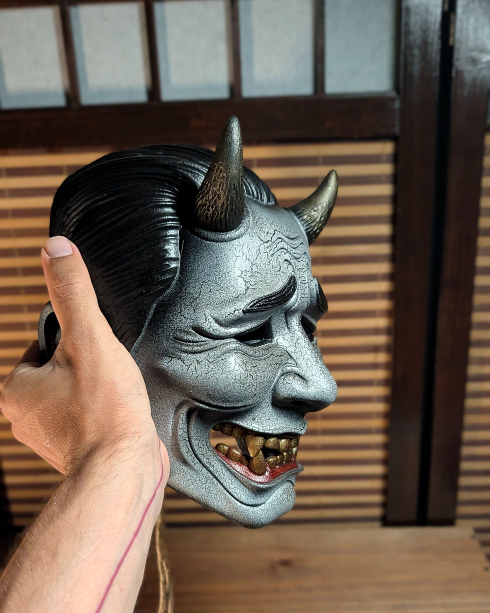 Thumbnail: Handmade Boss Salaryman X Oni mask original art inspired by Japanese culture made in France