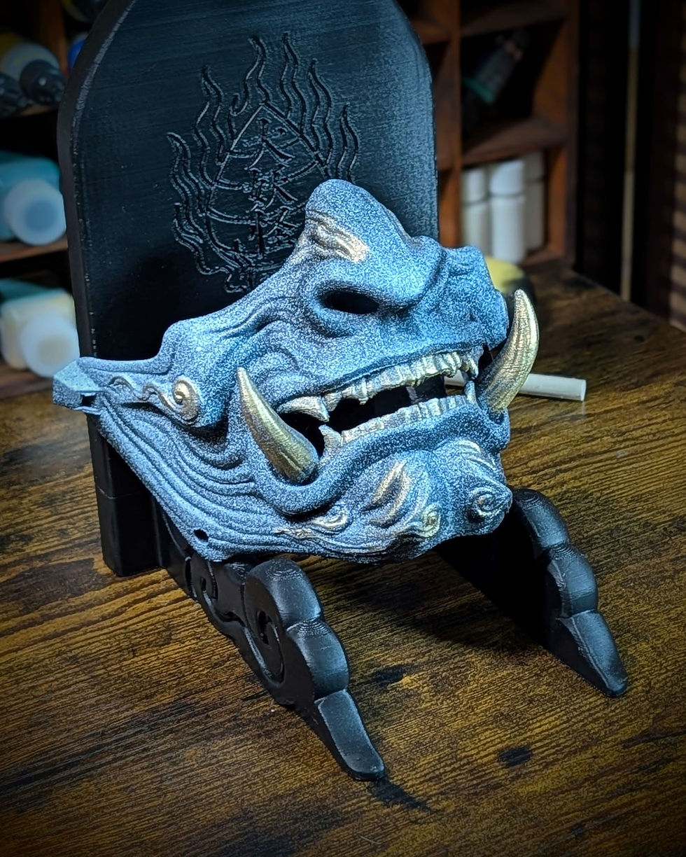 Mempo Oni. Demi-masque d'armure japonaise authentique