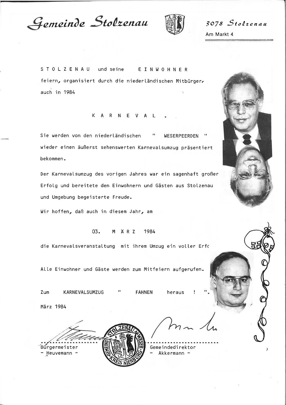 Thumbnail: Carnival newspaper 1984 OOCC De Weserpeerden Stolzenau