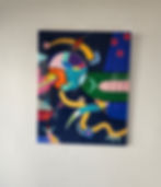 Thumbnail: Boho Vintage Colorful Epoxy Resin Wood Wall Art Decor