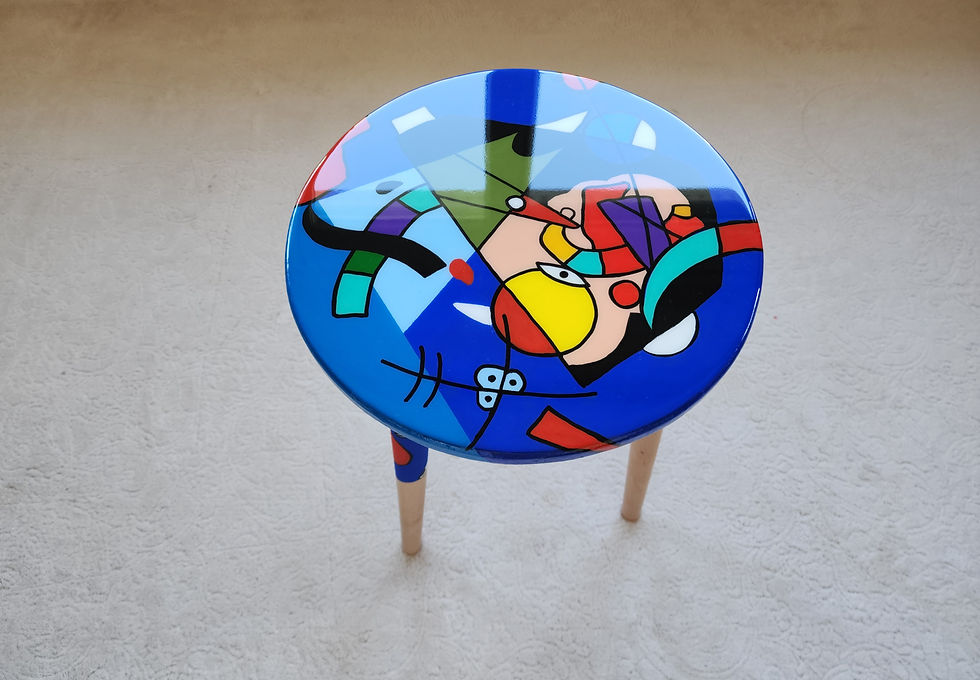 Thumbnail: Unusual Abstract Funky Colorful Side Resin Coffee Table