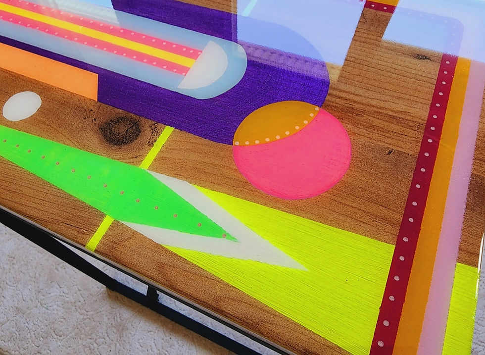 Thumbnail: Retro C Shape Colorful Side End Resin Coffee Table With Metal Legs