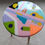 Thumbnail: Round Abstract Colorful Groovy Vibrant Resin Side Coffee Tables