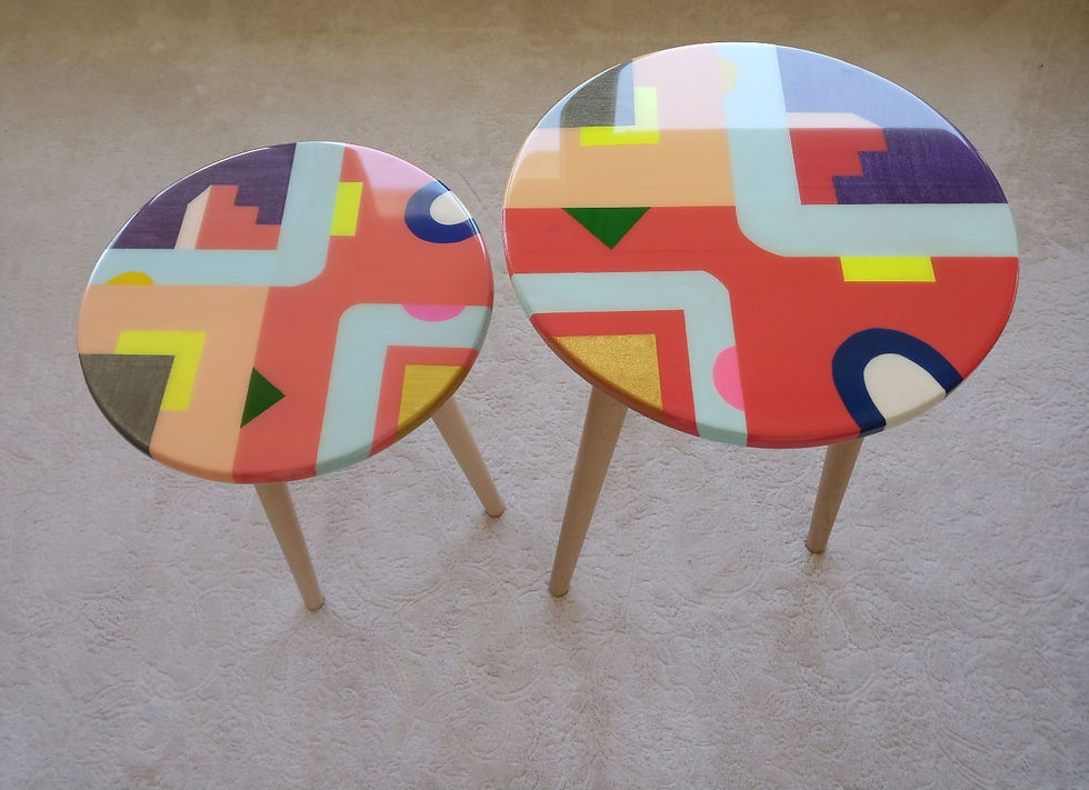 Thumbnail: Colorful Vibrant Abstract Chic Artistic Modern Epoxy Resin Tables