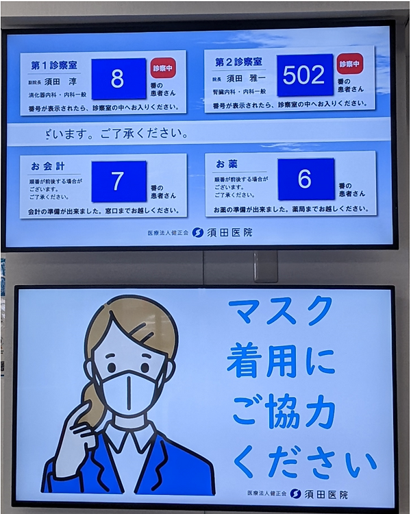 1台のパネルのなかに複数の呼び出し番号を表示できます。