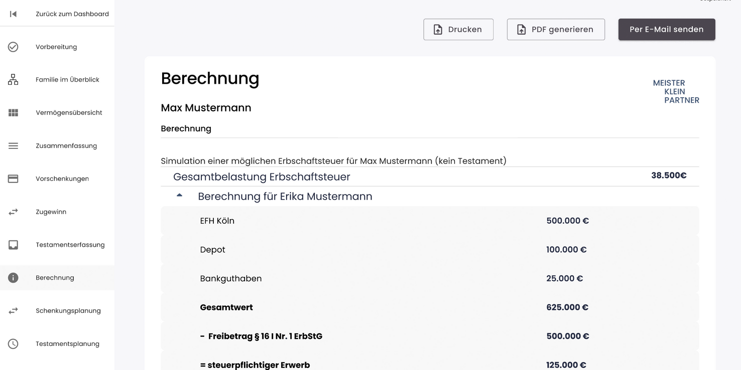 Taxy.io Schenken & Vererben Steuerliche Belastung