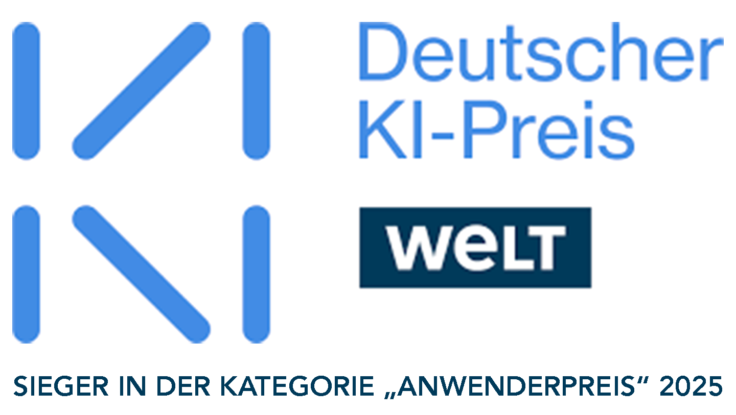 Deutscher KI-Preis der WELT — Sieger in der Kategorie Anwenderpreis