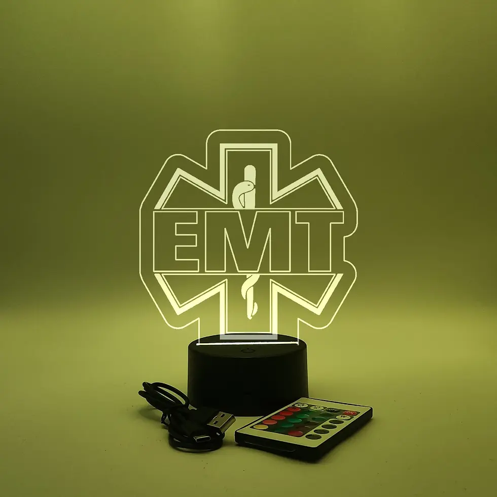 Thumbnail: Star of Life EMT-themed LED table lamp with etched medical symbol.