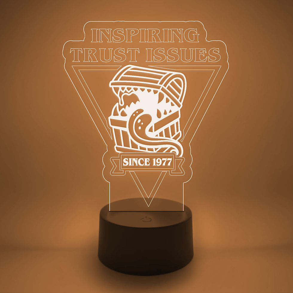 Thumbnail: "Mimic LED Lamp in a soothing orange, creating a warm and inviting tabletop gaming environment."