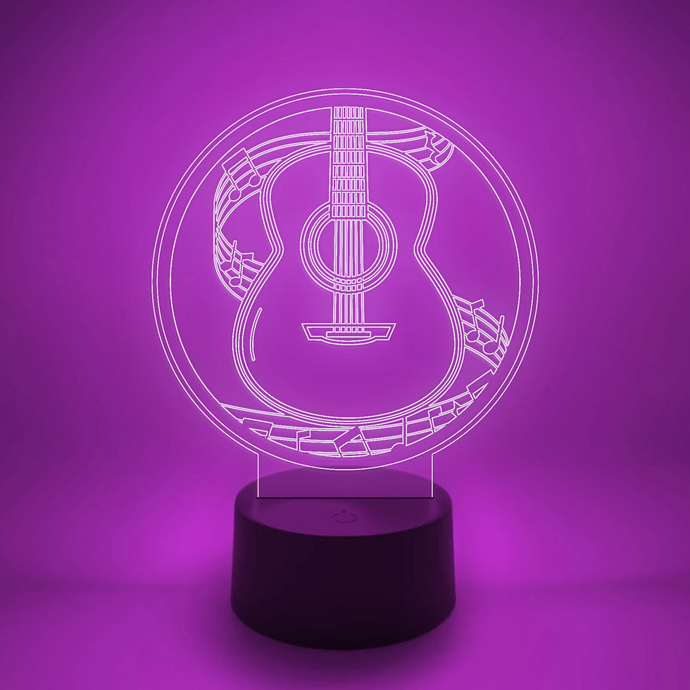 Thumbnail: "Elegant Acoustic Guitar Etching LED Night Light"