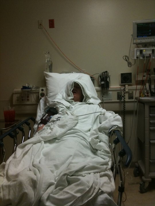 Brian's pic of me in the ER after hours of meds