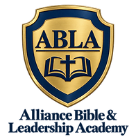 Alliance Bible & Leadership Academy — ABLA shield with an open Bible and cross