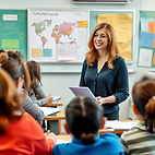 english language classroom with female