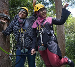 Friends enjoying the zipline tour