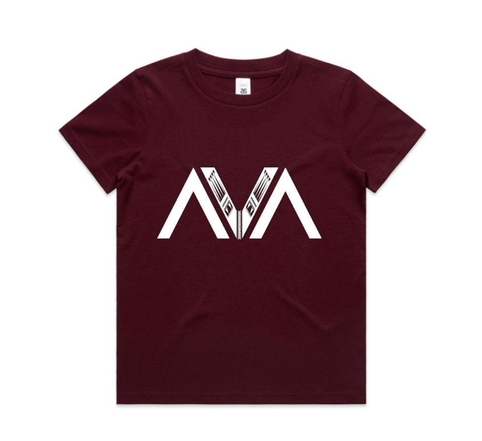 Kids Tee - Burgundy/White