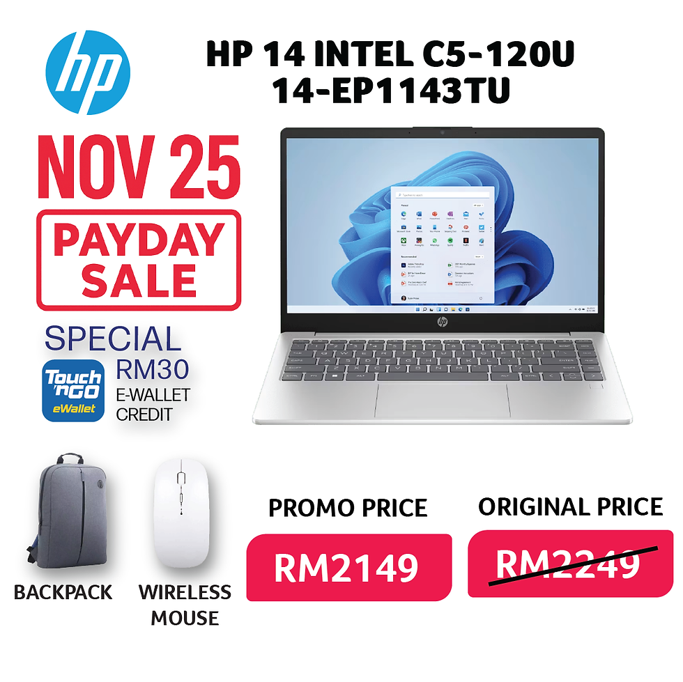 HP 14-EP1143TU(C5-120U, 16GB , 512GB ,W11, HS,N.SILVER)