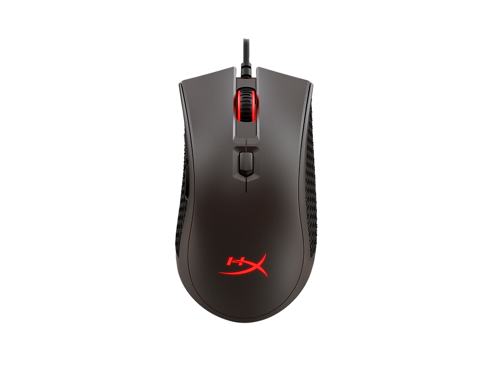 HyperX Pulsefire FPS Pro gaming mouse with Pixart 3389 sensor for precision aiming.