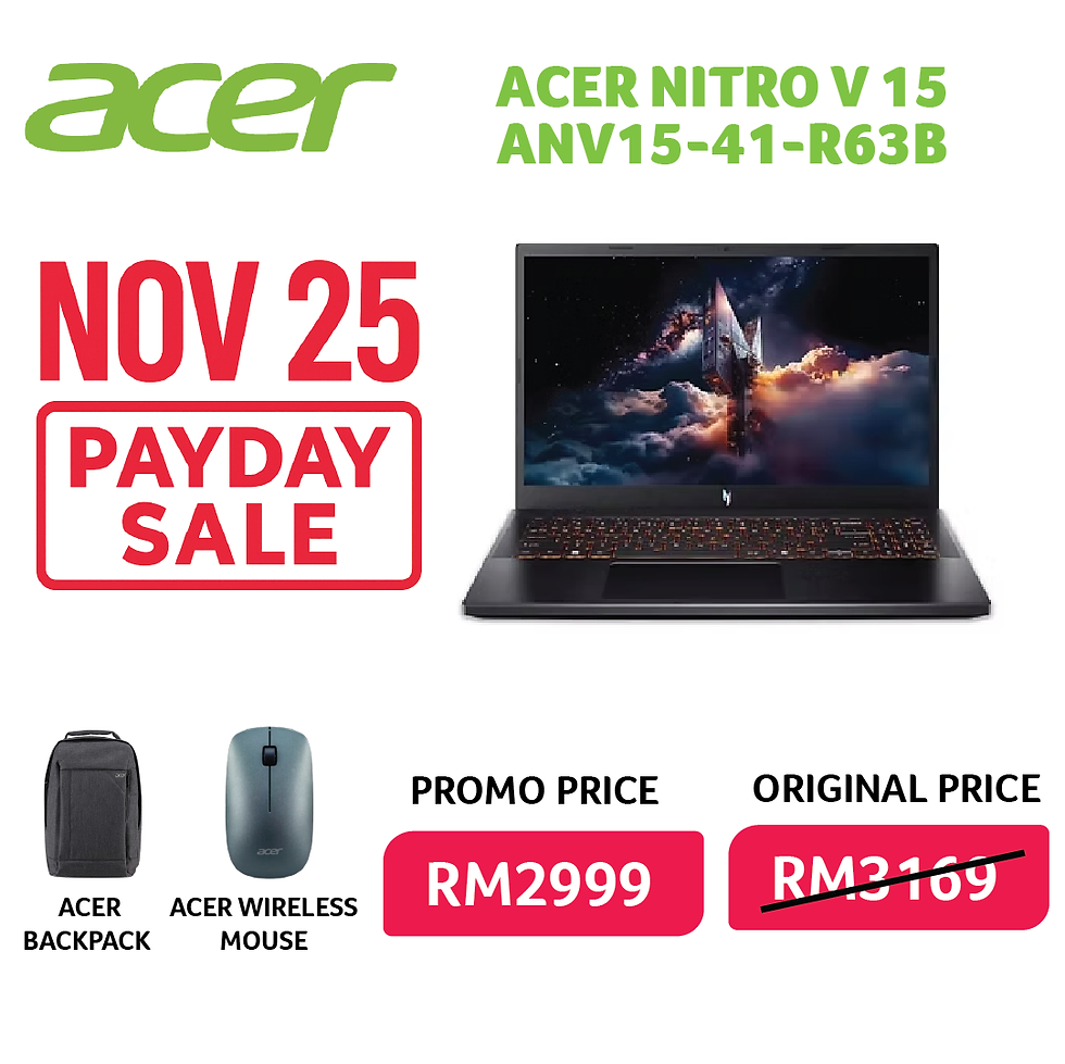 Acer Nitro V 15 ANV15-41-R63B 15.6"FHD 165Hz Gaming Laptop R5 7535HS 16GB,512