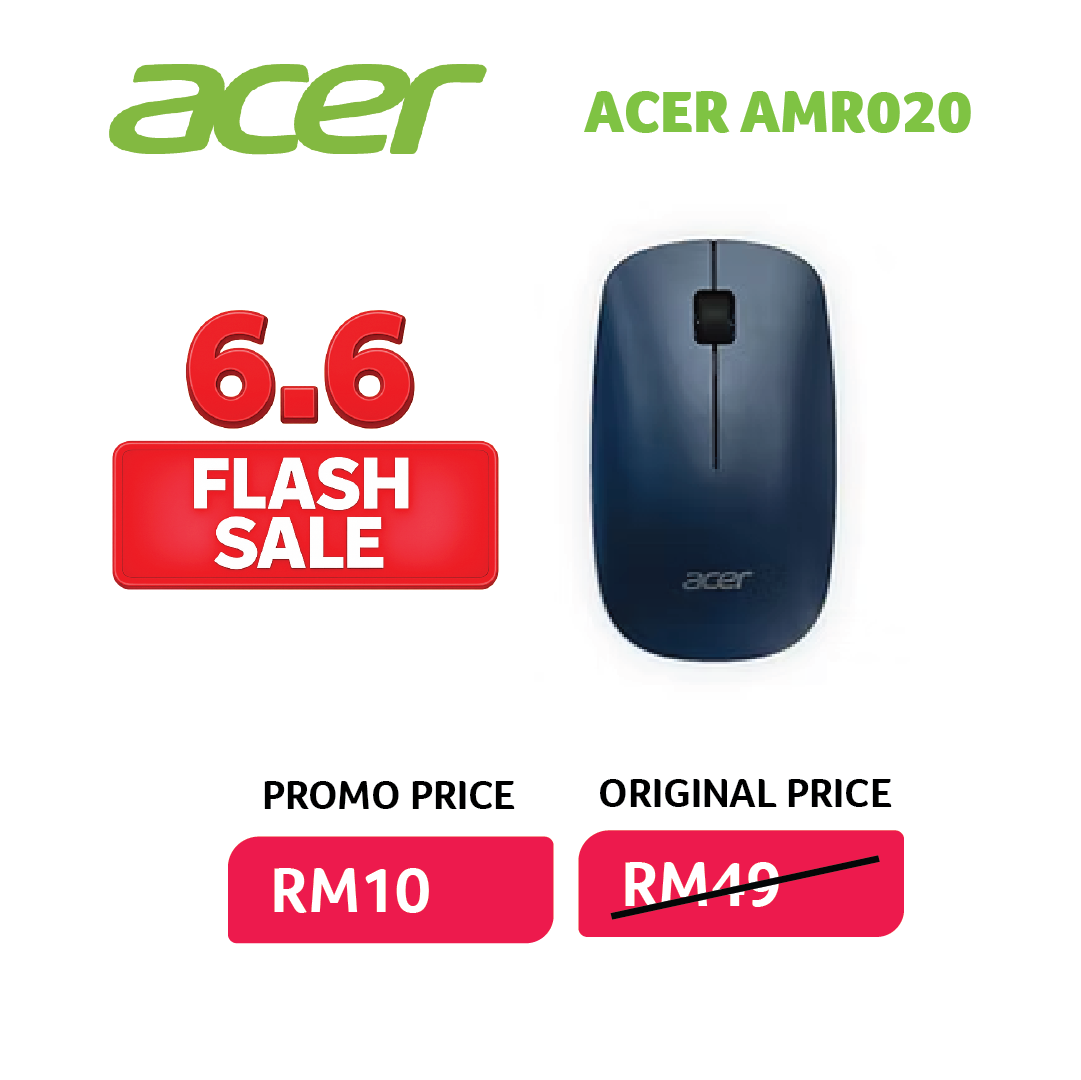 ACER AMR020 THIN LIGHT USB WIRELESS OPTICAL MOUSE_BLUE