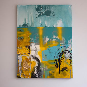 mixed media abstract painting