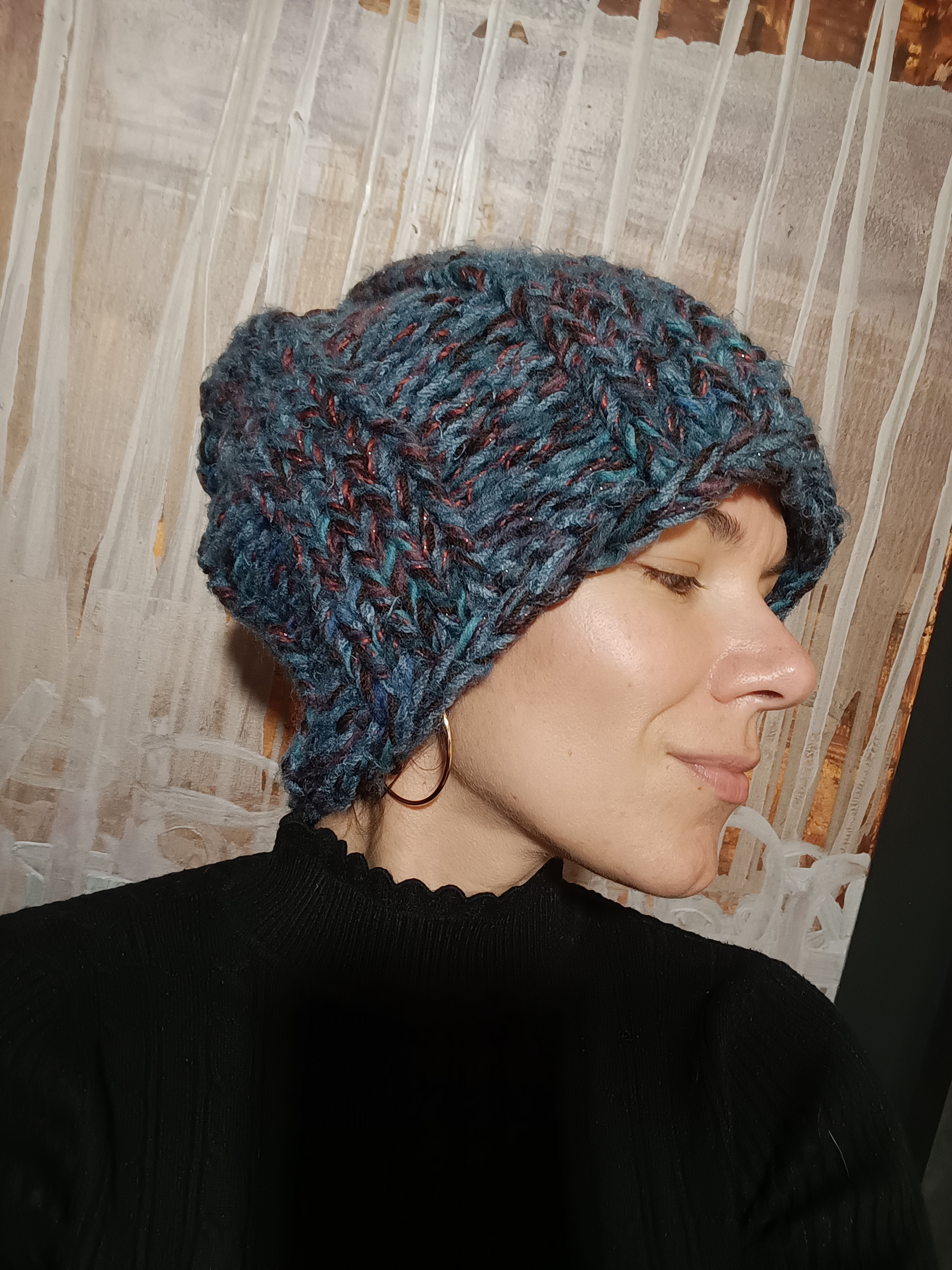 Czapers z serii LOVE: błękit z fioletem