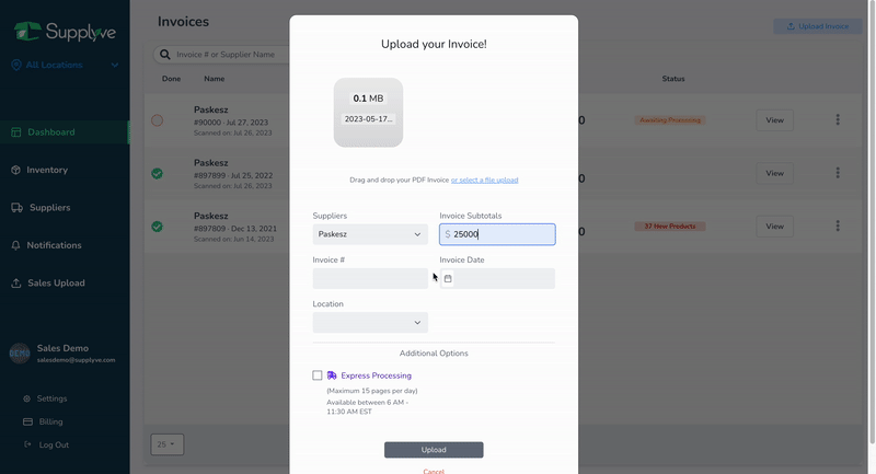 Process retail supplier invoices in 3 hours