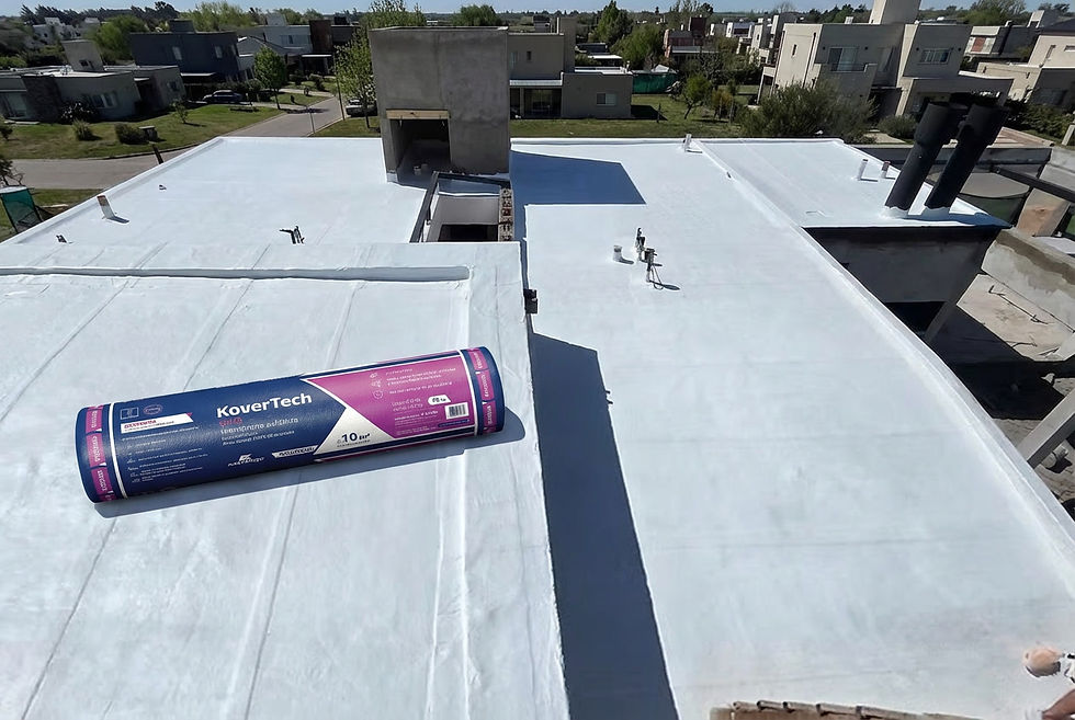 Aplicación de membrana geotextil kovertech de 40kg 4mm