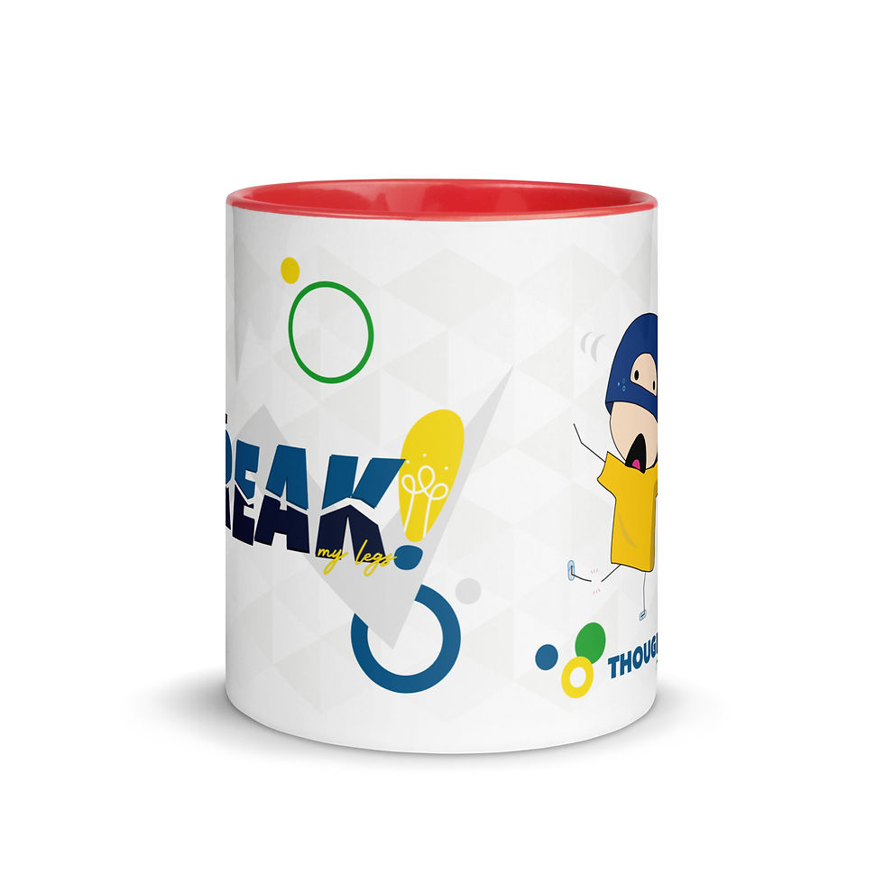 Thumbnail: "This Way You Break my Leg" Mug with Color Inside