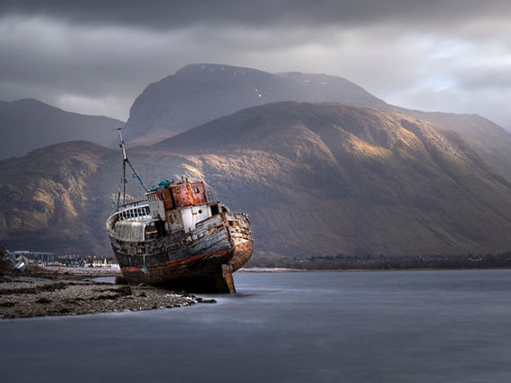 The Corpach shipwreck near Fort William, Scotland