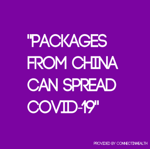 FALSE - There is no evidence that there is spread resulting from infected packages or mail.