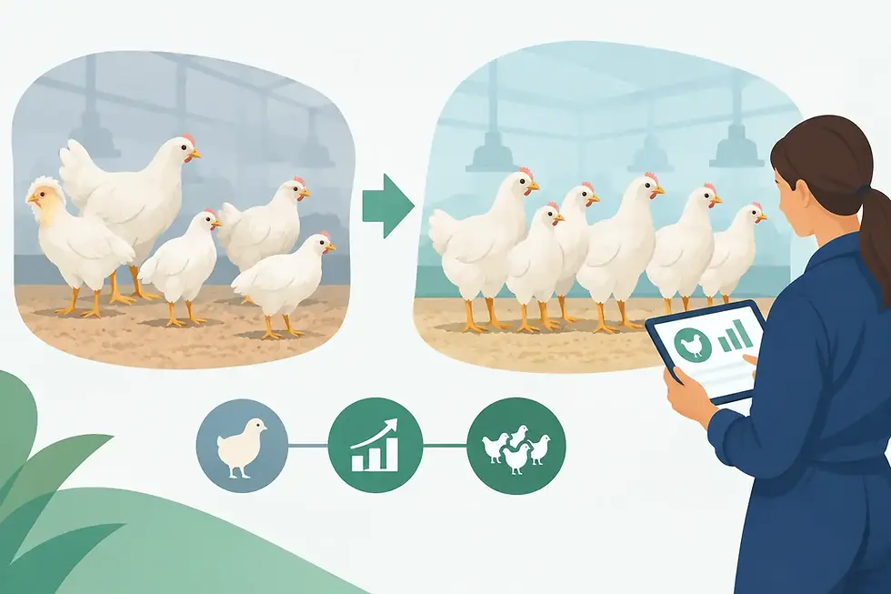 Pullet Uniformity Improvement Example in Practice