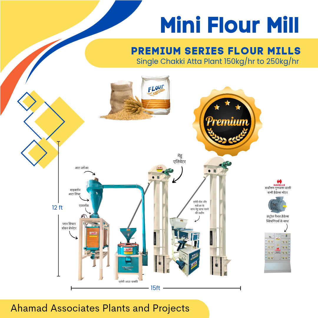 Mini Atta Chakki Plant Semi Automatic Premium Series
