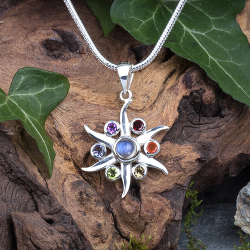 Chakra Starburst Silver Pendant – Small Julie Duggan Designs