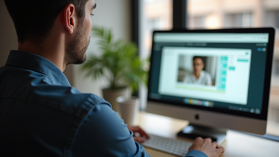 Close-up view of a person attending an online QuickBooks training webinar