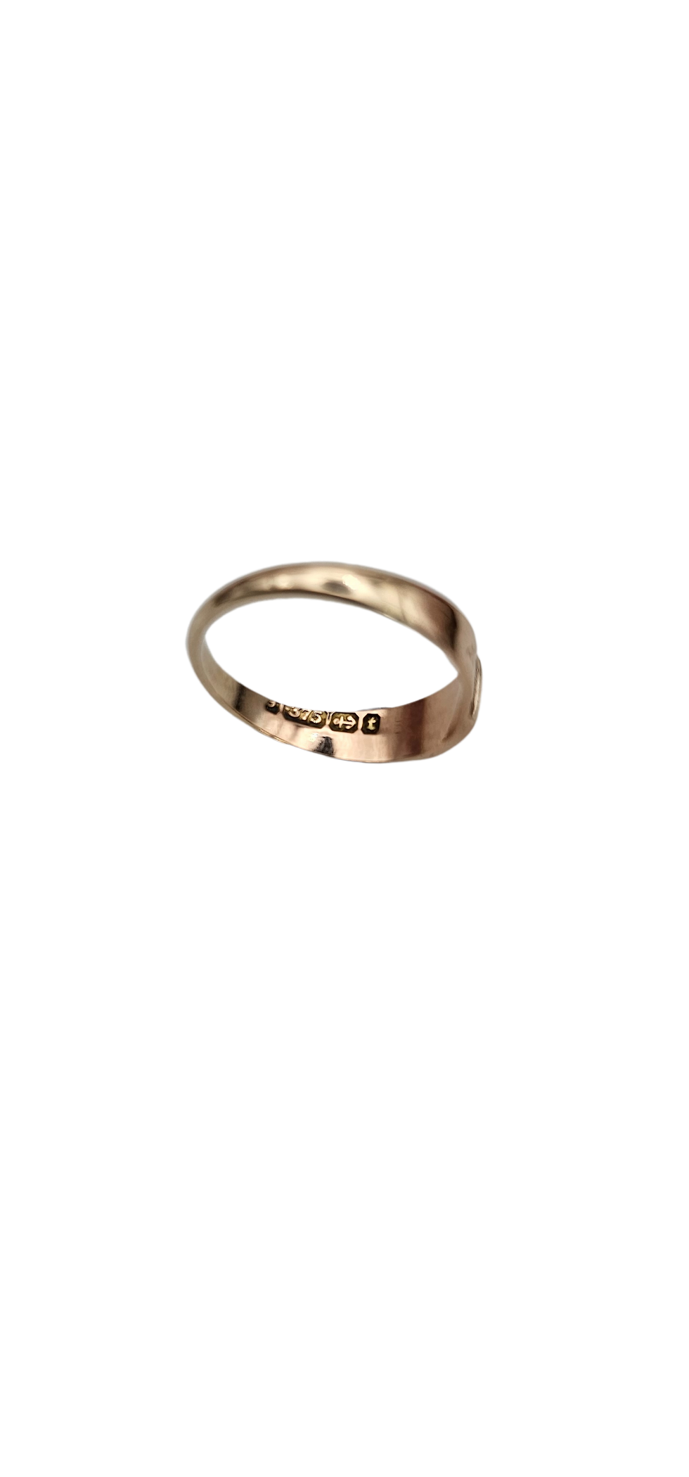 Thumbnail: Antique 9ct Rose Gold Etched Ring Size M