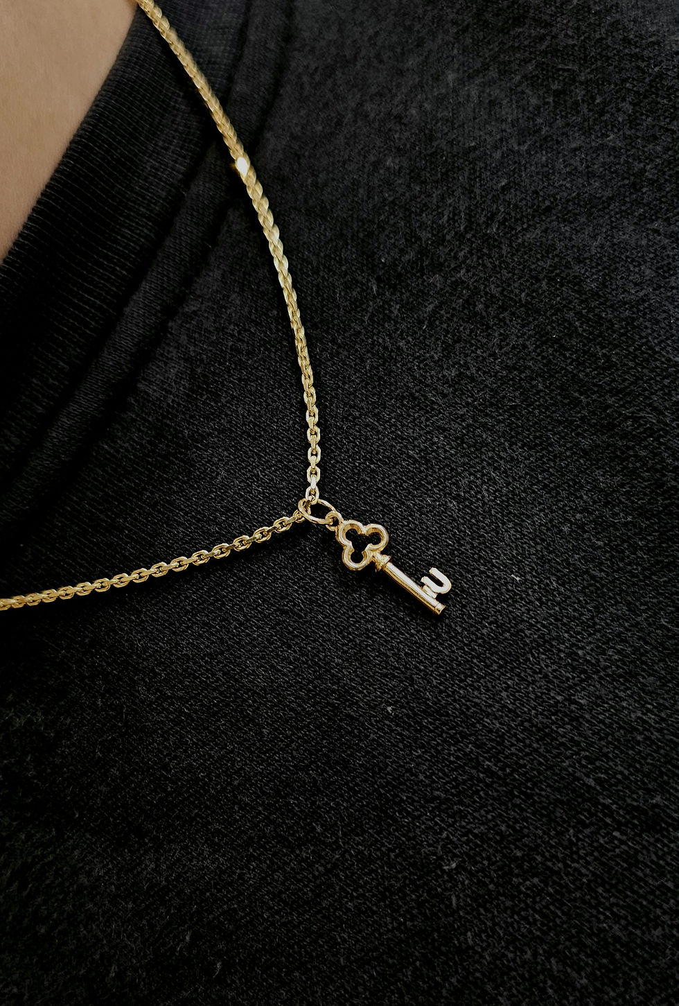 Thumbnail: Vintage 9ct Gold Mini Key Initial Charm Letter U