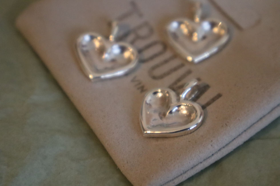 Thumbnail: Heart Worry Pebble Pendant Silver - BREATHE 