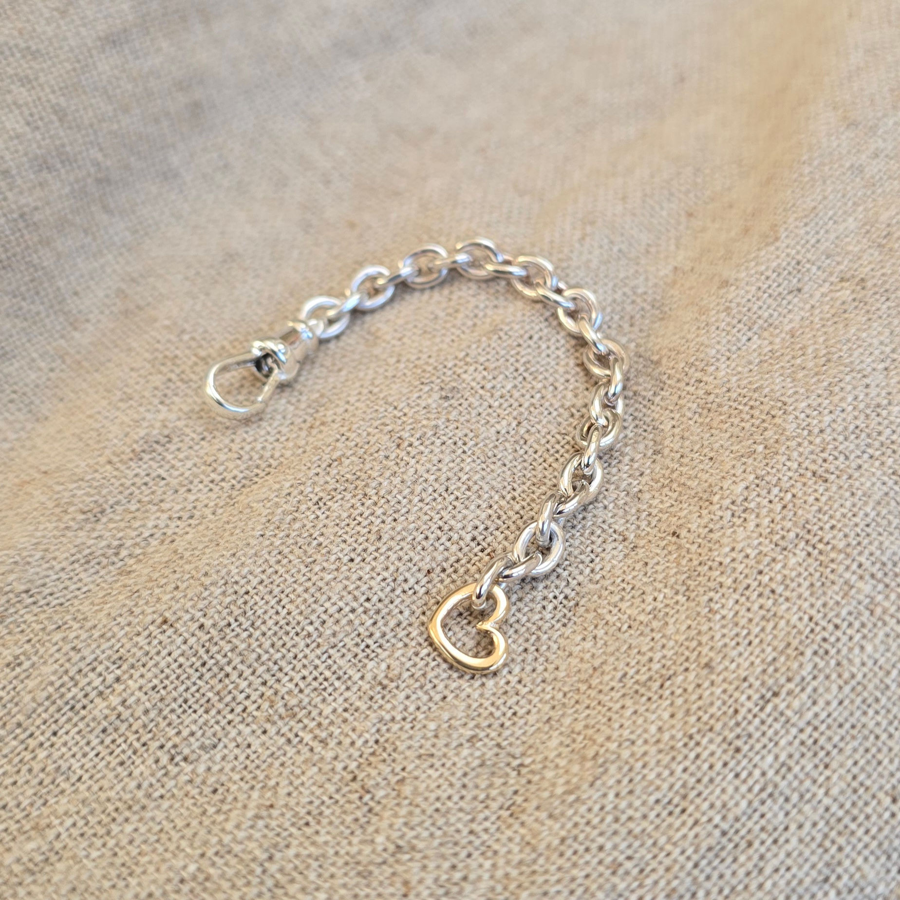 Reworked Vintage Silver and Gold Cable Chain Extender