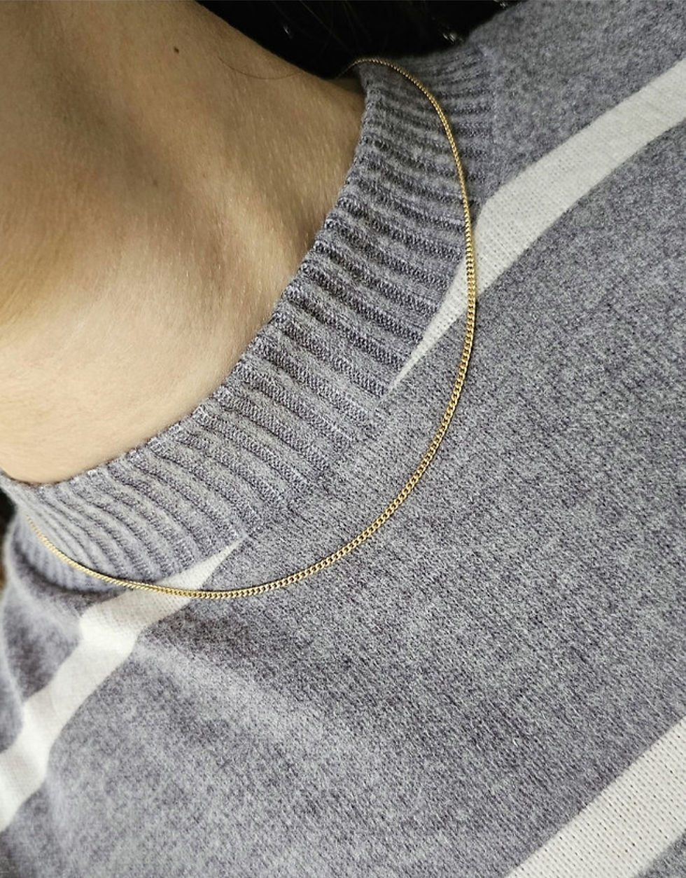 Thumbnail: Vintage 14ct Gold Curb Chain 16" 