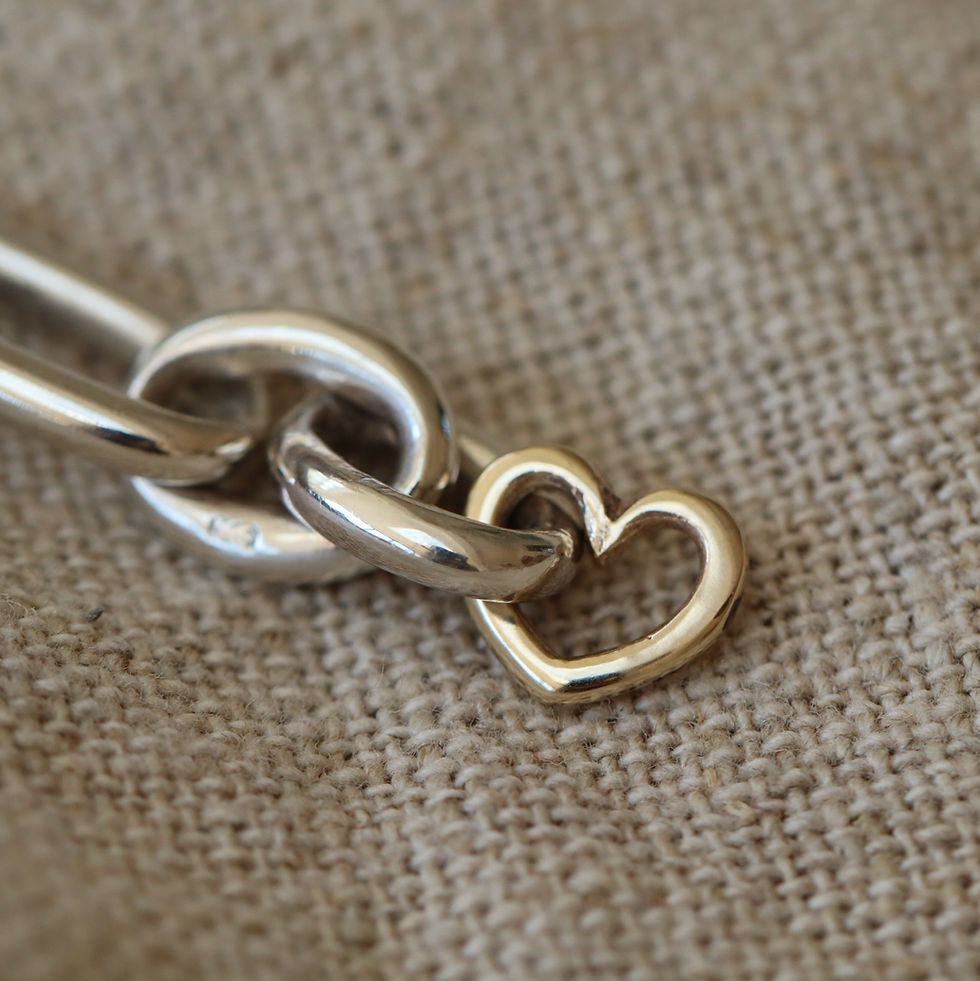 Thumbnail: Reworked Antique Silver and Gold Trombone Chain Extender 