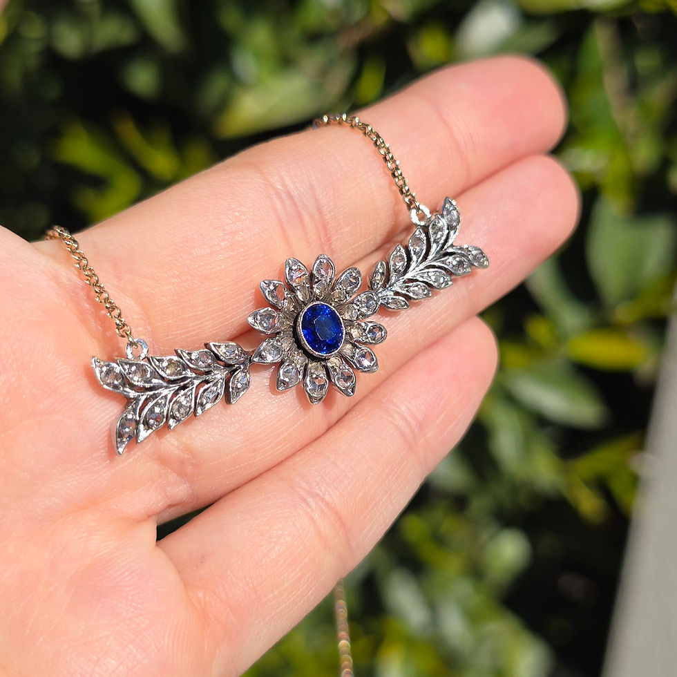 Thumbnail: Reworked Antique Floral Brooch-Necklace