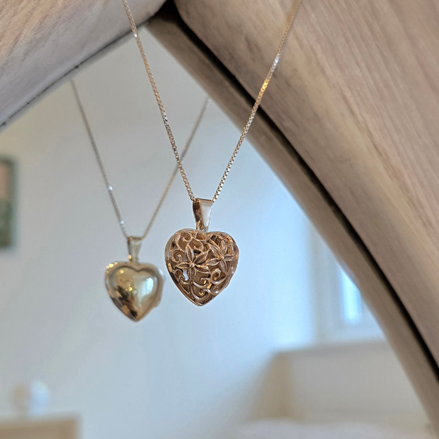 Vintage Sterling Silver Heart Locket Necklace